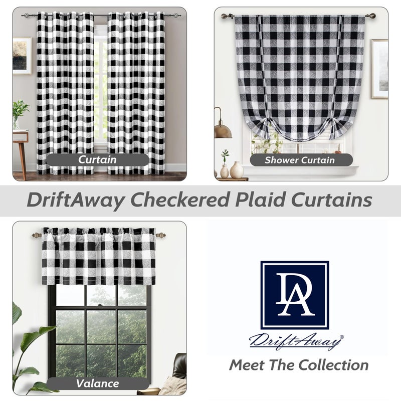 DriftAway Buffalo Plaid Check Curtains Black and White Buffalo Checkered Blackout Window Curtains for Farmhouse Country Style Bedroom Dining Room Darkening Thermal Curtains 2 Panels Set 63 Inch Long - Image 5